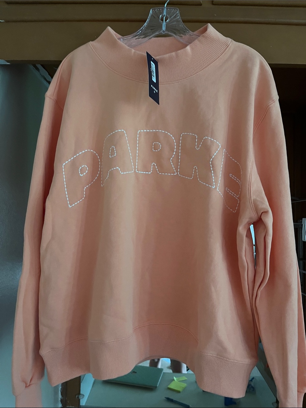 Parke Peach Pullover Sweatshirt with Embroidered Logo